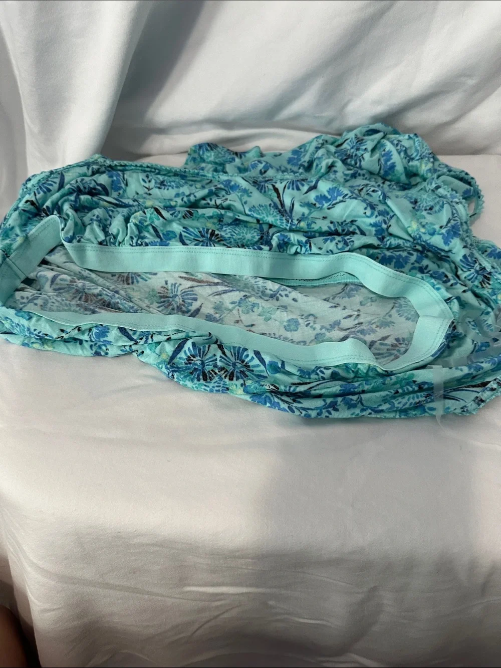 Light Blue Floral Slip Dress  nightgown- Women